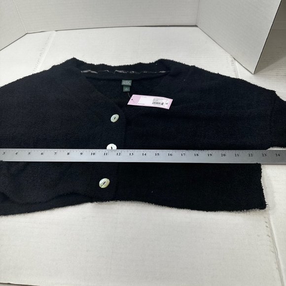 2 Piece Wild Fable Women's XL Black Crop Sweater And Light Blue Ribbed T-Shirt - Picture 9 of 16